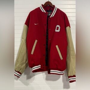 Nike Red and Beige Varsity Jacket